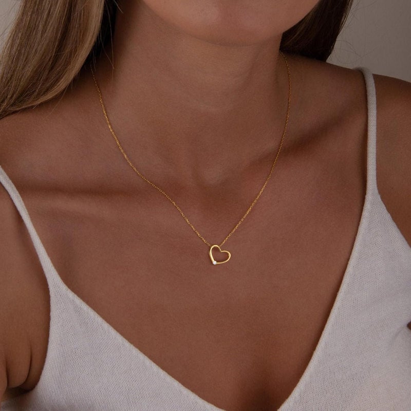 Ieftop Valentines Birthday Gifts for Women Teen Girls - Dainty 14K Gold/Silver Plated Cute Heart Handmade Disc Circle Bee Choker Adjustable Necklace for Women Teenage Girl Trendy Jewelry - Image 2
